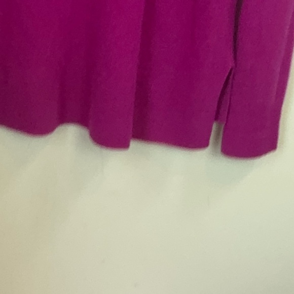 Halogen Cashmere Crew Neck Sweater Tunic Side Cuff Slits Knit Fuschia Pink XXL - Picture 10 of 16